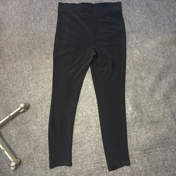 Joseph Ribkoff Black Ruched Satin Front Pull-On Pants Size 12 Made in Canada - Picture 11 of 13